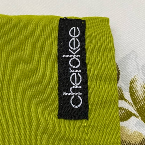 Cherokee Size M Green/Black Scrub Top - Picture 6 of 8